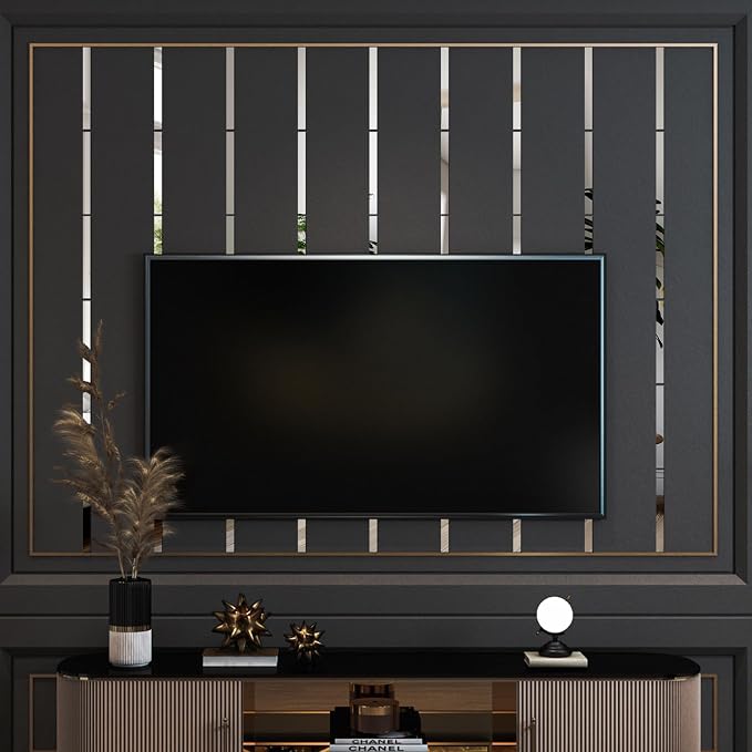20-Piece Peel-and-Stick Acrylic Mirror Wall Trim (Silver) - Image 7