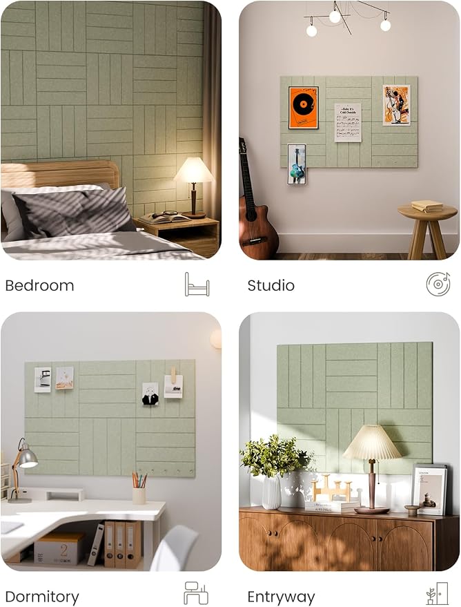 Fluxynara 36" x 24" Large Felt Bulletin Board, Sage | 6 Pack Cork Board Alternative with 30 Safe Adhesive Tabs, Pin Boards for Wall Decor, Home, Office, Classroom,Dorm - Image 7
