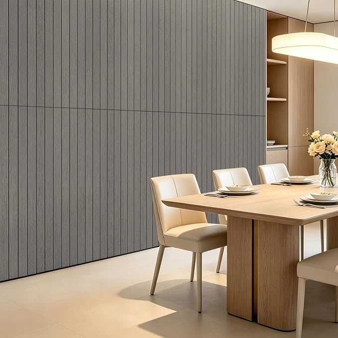AMZDEPOT Peel and Stick Wood Panels for Wall, 6 Pack, Gray Washed Oak | Self-Adhesive Slat Wall Panels, PVC Thick, 3D Wood Grain Wallpaper, for Walls and Ceilings, 48"x15.75", Packed in Long Boxes - Image 9