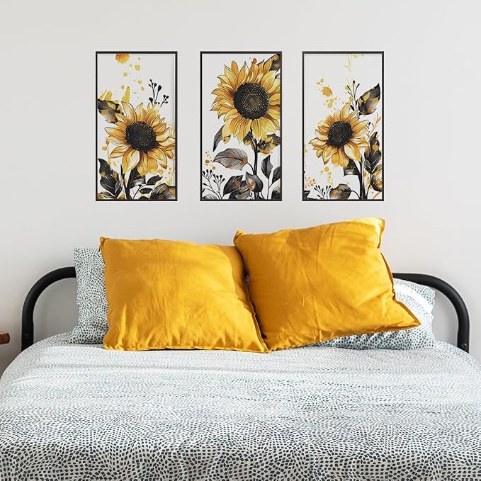 Sunflower Wall Stickers Floral Wall Art Decal Decor for Bedroom Living Room Offices Home Decoration - Image 5