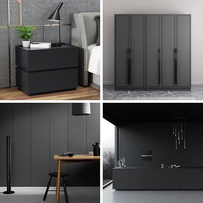 Arthome17 x240 Black Peel and Stick Wallpaper, Matte Black Contact Paper Self-Adhesive and Removable Vinyl Wallpaper Waterproof for Cabinets, Countertops, Walls - Image 7