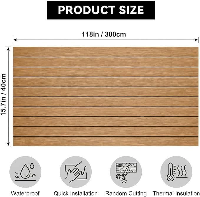 3D Wall Panels Peel and Stick – 15.74" x 118" PVC Faux Texture Wall Covering, Self Adhesive Waterproof DIY Accent Wall for Living Room, Bedroom, Sofa Background & Kitchen Backsplash, Covers 12.9 sq.ft - Image 6