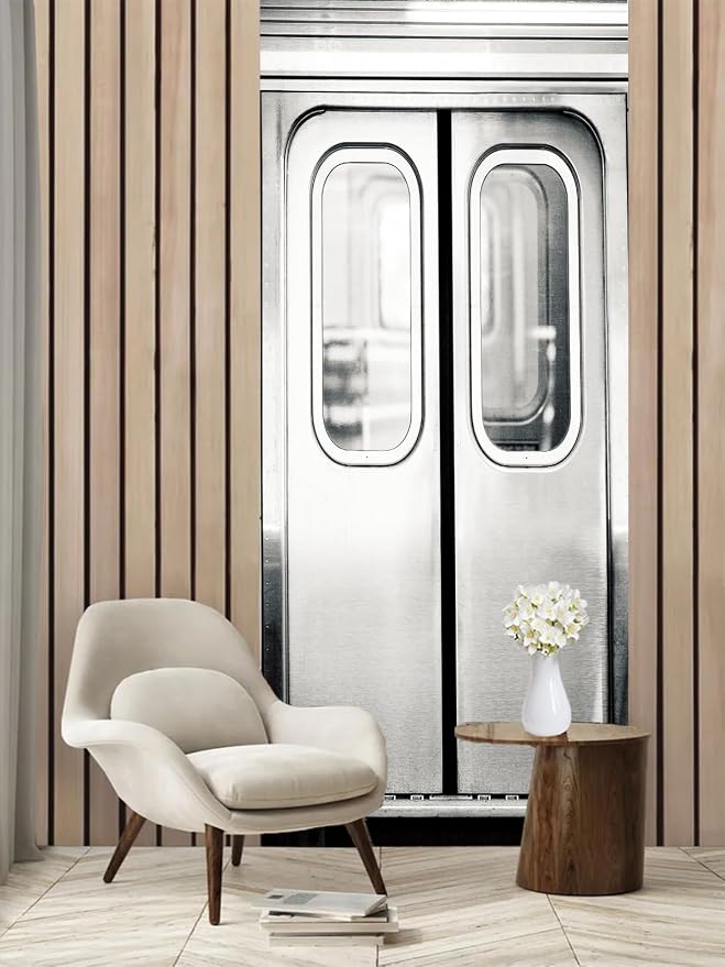 artfanke 3D Peel and Stick Door Sticker 33.5"x84.6"- Self-Adhesive Door Murals Wallpaper Poster - Subway Gate Wall Decal for Bedroom Decor (2 Sheets/Set) - Image 2