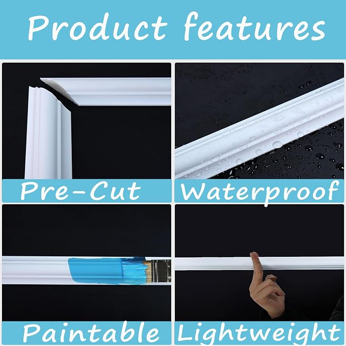 3 Set Panels Peel and Stick Premade Wainscoting Accent Wall Panels for Interior Wall Decor Easy DIY Build and Picture Frame Door Decor (24 x 28 in) - Image 4