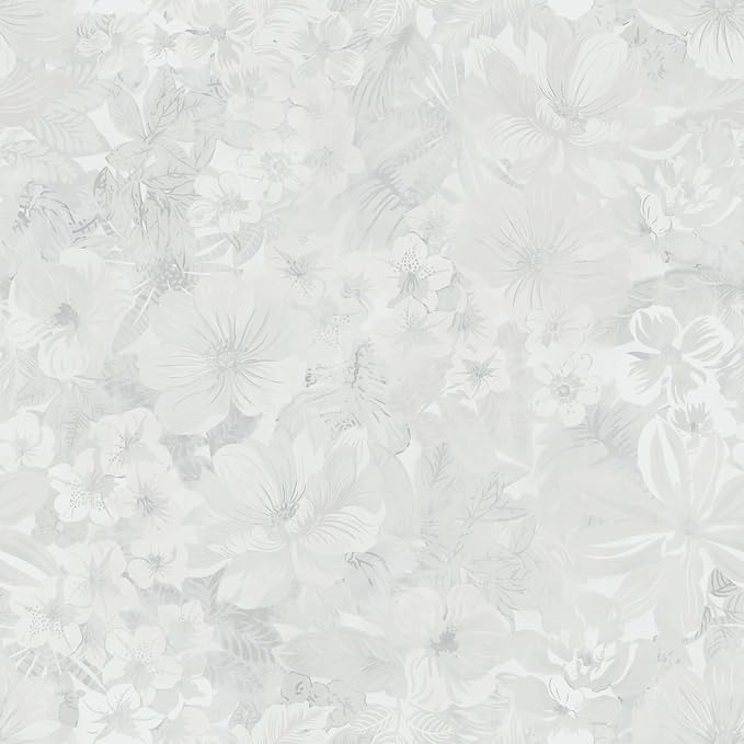 Heroad Grey Peel and Stick Wallpaper Floral Contact Paper Vintage Wall Paper Self-Adhesive Removable Wallpaper for Cabinets Drawers Bedroom Mural Wall Decor Vinyl Roll 17.3''x78.7'' by HeroadBrand