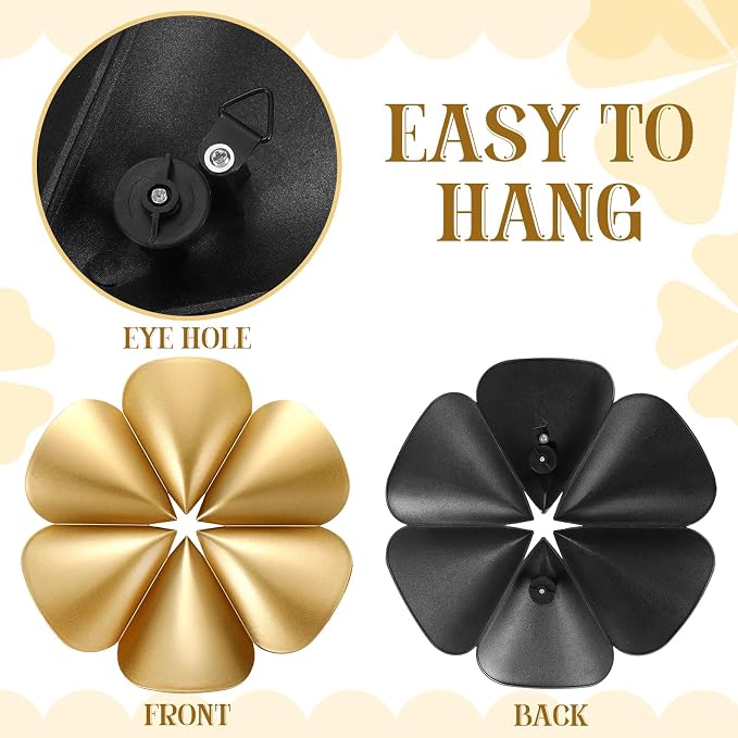 Fourluoo 3 Pack Gold Sunburst Mirrors for Wall Decor Circle Flowers Mirrors Decorative Gold Hanging Wall Art Flowers Mirror for Home Living Dinning Room Bedroom Bathroom Boho Decoration(Floral) - Image 5