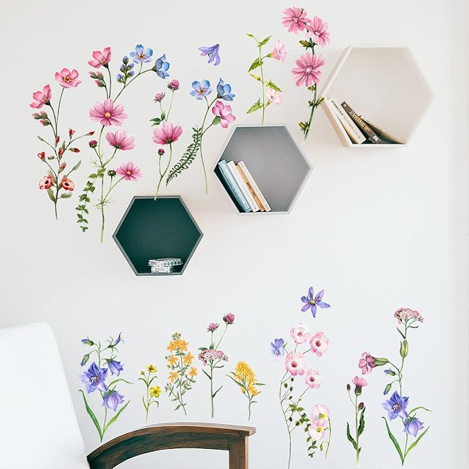 Large White Flower Wall Stickers, Removable DIY Romantic Cherry Blossom Tree Wall Murals Peel and Stick 3D Wall Art Stickers Murals Home Decor for Gilrs Bedroom Nursery Rooms Living Room - Image 4