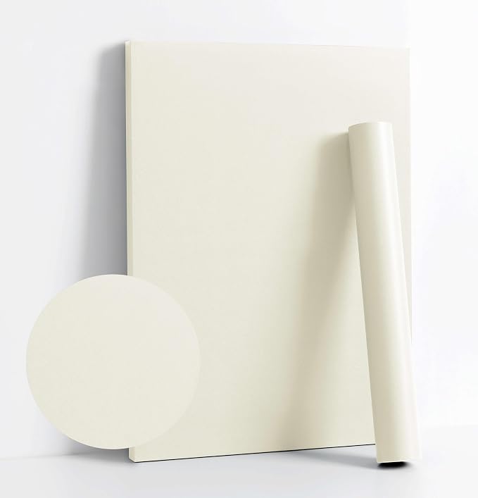 Dimoon 78.7''x17.7'' White Peel and Stick Wallpaper Contact Paper Modern Self Adhesive Wall Paper Removable Renter Friendly Textured Solid Color Shelf Cabinet Vinyl Roll (78.7''x17.7'',Cream White) by DIYYOURMOON