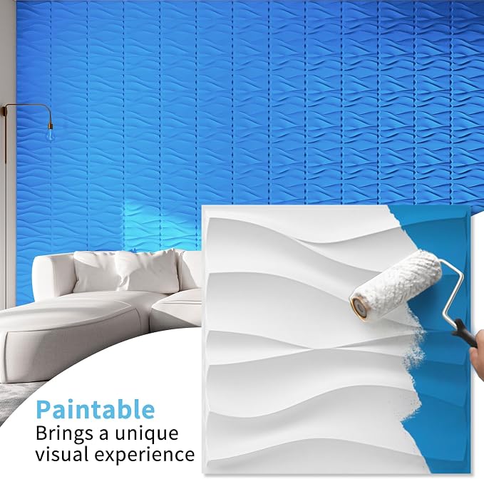 Art3d 20 Pack Decorative 3D Wall Panels, 19 Sq.Feet PVC Interior Wall Décor, 11.8"x11.8", White - Image 3