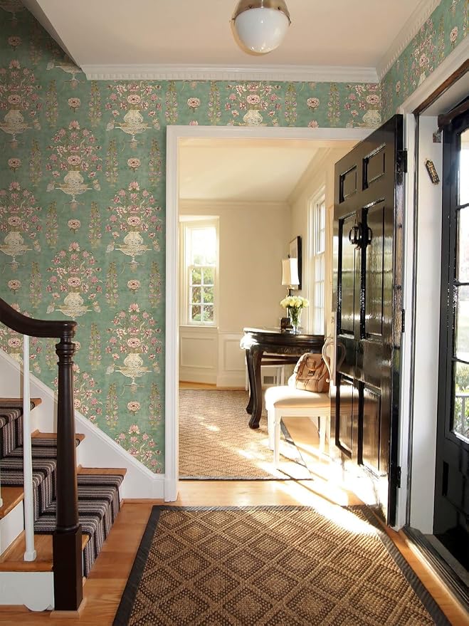 Orainege Floral Wallpaper Peel and Stick Wallpaper Modern Contact Paper | 17.3in x 118.1in Self Adhesive Wall Paper for Bedroom Bathroom Shelf Liner Decor Removable - Image 7