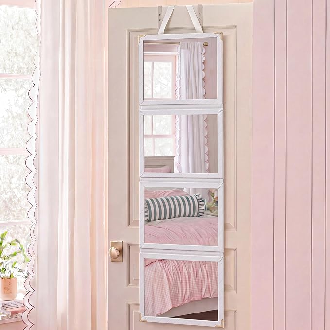 Bucherry 47x13'' Full Length Dorm Classroom Mirror Foldable Hanging Mirror by Bucherry