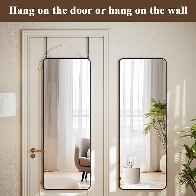 VooBang 14"x48" Full Length Over The Door Mirror, Full Body Wall Mirror - Image 2