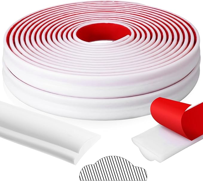 32.8ft x 1.1 Inch Flexible Peel and Stick Molding Trim for Wall, Baseboard, Backsplash, Tile Edge, Chair Rail, Mirror-self Adhesive Trim for Bathroom Wall Door Floor Corner Window, White by Innconee