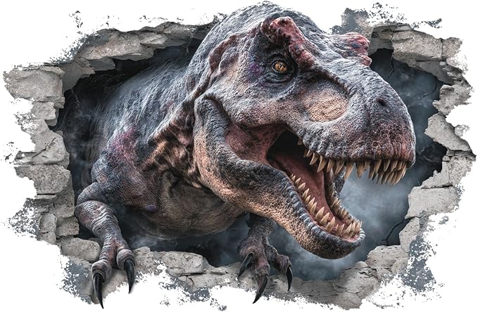 Tyrannosaurus Rex Wall Decals Stickers, Realistic Dinosaur Wall Art Peel and Stick, Removable Vinyl Wall Decor for Bedroom, Living Room, Office, Home Decoration by THISFIND