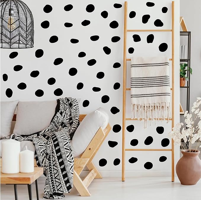 380 Pcs Removable Matte Black Irregular Abstract Shape Wall Decals Set | 10 Sheets Peel & Stick Abstract Shape Vinyl Stickers for Bedroom, Living Room & Modern Accent Wall Decor(1.3–1.8 in) - Image 6