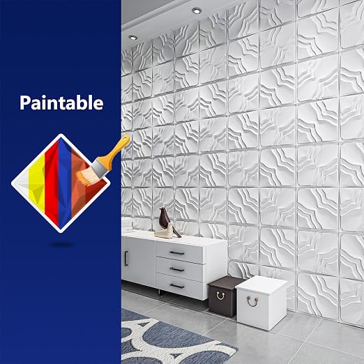 Art3dwallpanels 3D Wall Panels, 33 Pack, 12x12 Inch, White | Modern Raised 3D PVC Wall Tiles for Interior Wall Decor, 2 Different Effects, Easy DIY Mount for Residential and Commercial - Image 7
