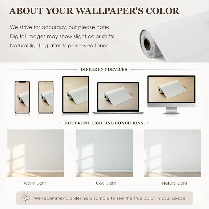 Peel and Stick White 3D PVC Wall Panels Roll, Thick Wallpaper 15.7"x118.1" | Extra Thick Wallpaper, Plaster Textured, Noise-Reducing Self-Adhesive Waterproof Renter-Friendly for Accent Walls & Ceilings - Image 3