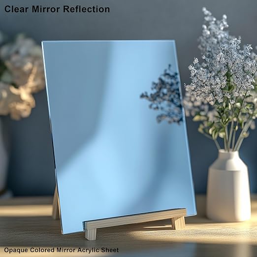 12x12 Inches Light Blue Mirror Acrylic Sheet – 2 Pcs Reflective Acrylic Panel for DIY Crafts, Home Décor & More (30x30 cm) - Image 2