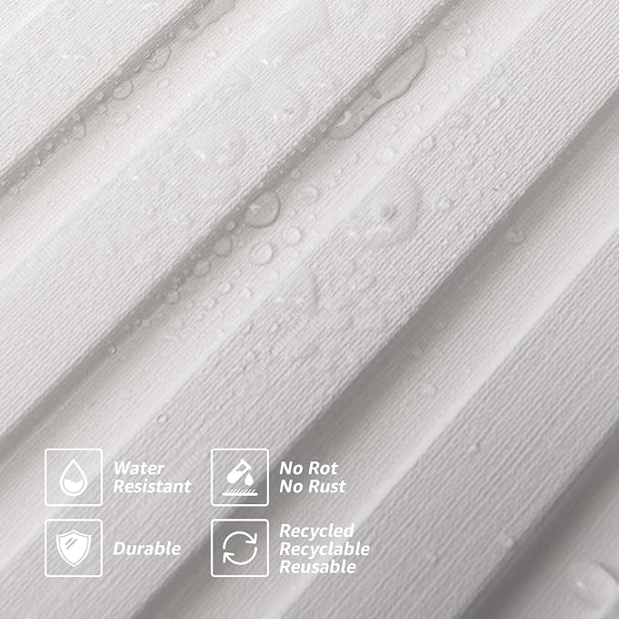 Art3d 96 x 6 Inch WPC 3D Wood Textured Slat Wall Panels, 8-Pack, Off-White | Stylish Slat Design, Waterproof, Weather Resistant, Eco-Friendly, Long-Lasting, Easy to DIY, Ideal for Interior Wall, Bedroom - Image 4
