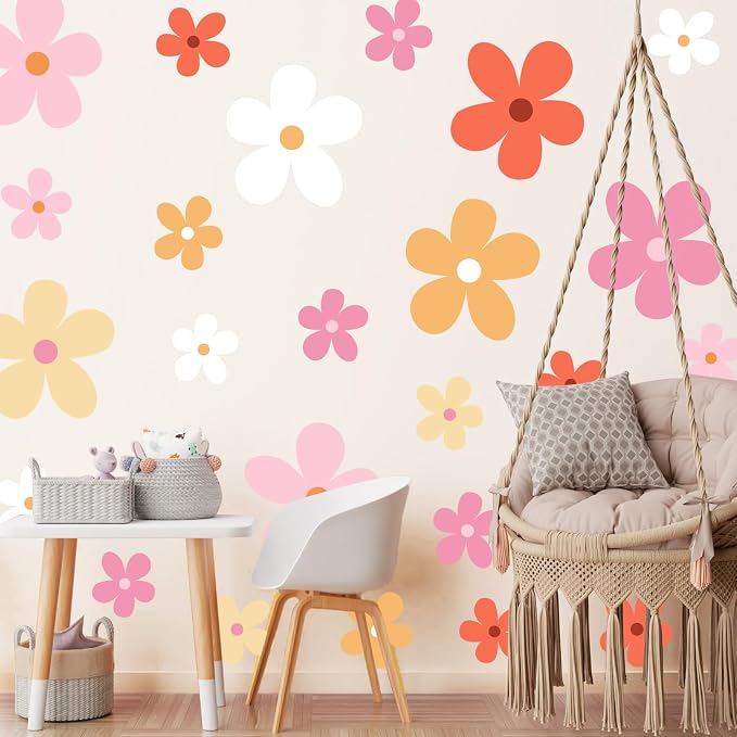 TaoBary 12 Sheet Large Daisy Wall Sticker Decal Flower Wall Decal Removable | Big Flower Wall Sticker, Colorful Floral Decal, Daisy Bedroom Room Decor, Removable Peel and Stick, Nursery Home Wall Decor - Image 3