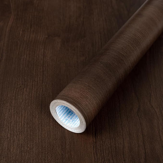 Abyssaly Wood Contact Paper- Brown Walnut Wood Grain Peel and Stick Wallpaper for Countertops - Self Adhesive Removable Wood Viny Film Easy to Clean for Cabinets Desks and Drawers 15.7" X 393" by Abyssaly