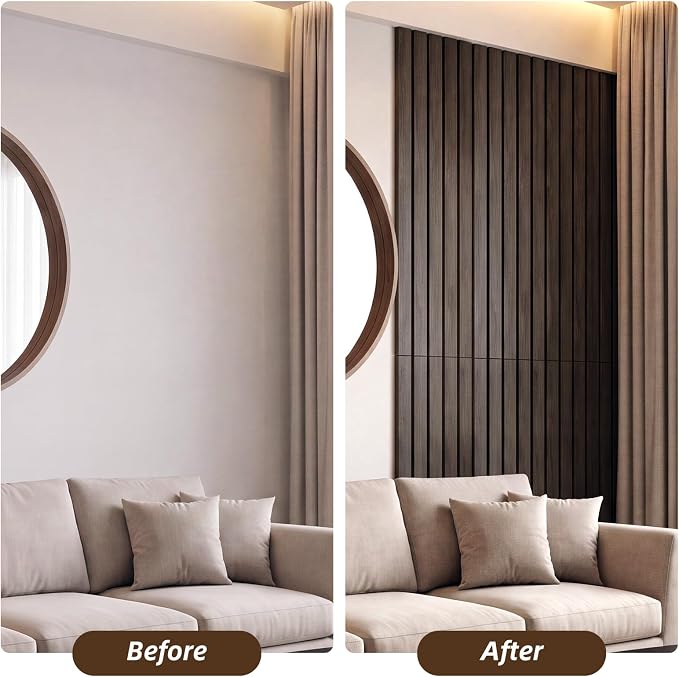 QUTREY Wall Panels Brown 16-Pack, 4.8 x 47.2 Inch 3D Wall Panels for Interior Wall Decor, TV Background, Living Room, Office - Image 3