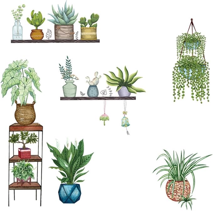 Arawat Plant Wall Decals Peel and Stick Stickers & Murals for Bedroom, Living Room, Bathroom, Kitchen - Boho Decorative Art Decor - Image 9