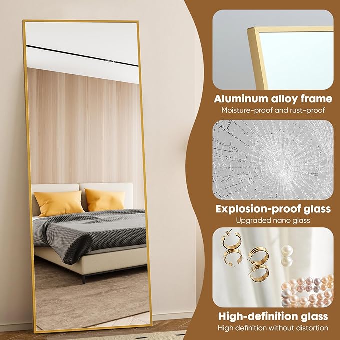 Gold Full Length Mirror XX-Large, 71x26 Standing Floor Mirror for Bedroom - Image 6