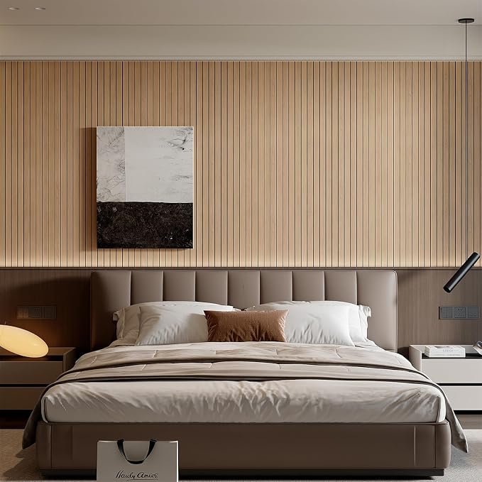 YU LI 3DH Peel and Stick PVC Slat Wall Panel 118"x15.75" Self-Adhesive Thick Faux Oak Wood Grain Wallpaper Panel 3D Soundproof Wall Panels for Walls & Ceilings - Image 4