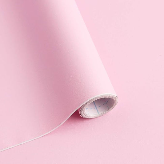 118"x17.7" Pink Peel and Stick Wallpaper Solid Color Contact Paper Self-Adhesive Removable Wallpaper for Wall Covering Cabinet Countertop Vinyl Roll by SAFIYYA