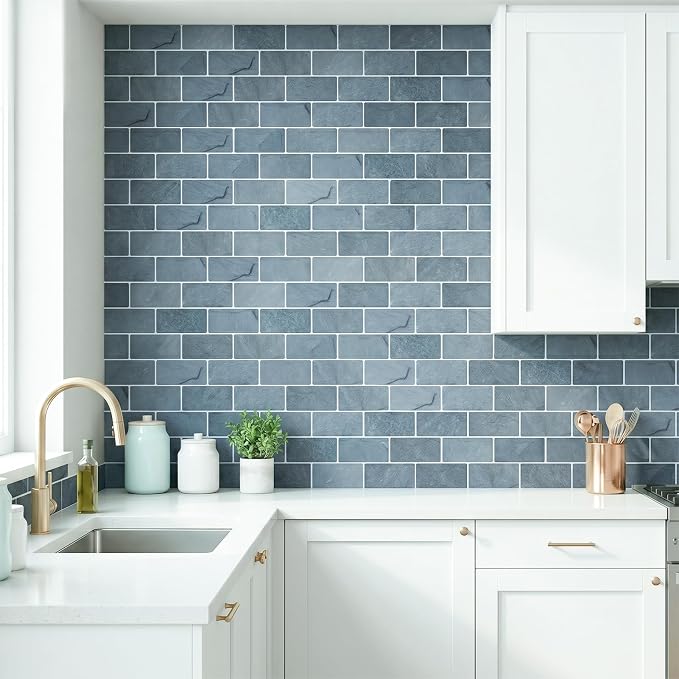 Arttown Peel and Stick 3D Wall Backsplash, 10-Sheet, 12" × 12" Marble Grey | Subway Tiles Self Adhesive Thicker Design Wall Tile Panel Wallpaper for Bathroom Balcony Kitchen Rental Housing - Image 2