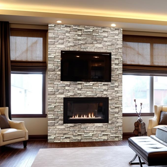 Yutianli 10PSC 3D Wall Panels Peel and Stick Faux Brick Wall Panels Self-Adhesive 3D Brick Wallpaper Foam Stone Wall Panel - Image 5