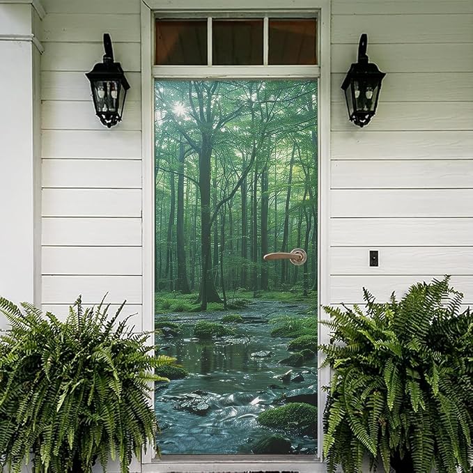 REDAMANCY 3D Forest Peel & Stick Decals - Waterproof, Removable Vinyl Door Mural & Wallpaper for Kitchen, Living Room, Bedroom - Image 5