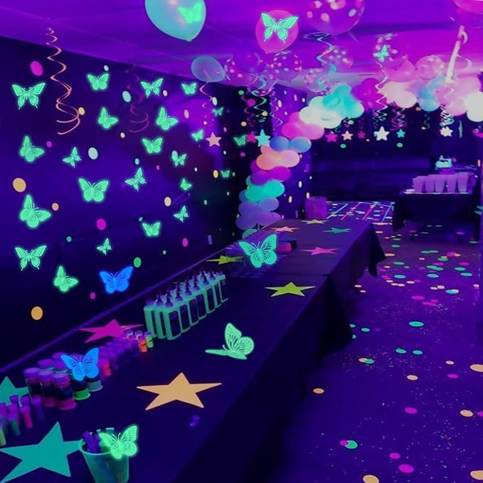 SAOROPEB Glow in The Dark 3D Butterfly 24 Pcs 3 Sizes, Luminous Butterfly Stickers for Ceiling or Wall, Glow in The Dark Party Supplies, Removable Luminous Stickers for Kids Babys Nursery (Green) | 3 Sizes, Luminous Butterfly Stickers for Ceiling Wall,... - Image 3