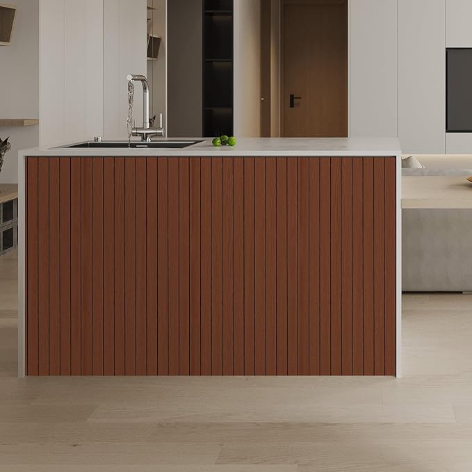3D Wood Slat Wall Panels Peel and Stick Faux Wood Grain Thick Wallpaper 15.7"x236" Acoustic PET & IXPE Foam Paneling Self-Adhesive Decor for RV Living Room Bedroom Ceiling DIY Accent Wall Covering - Image 5