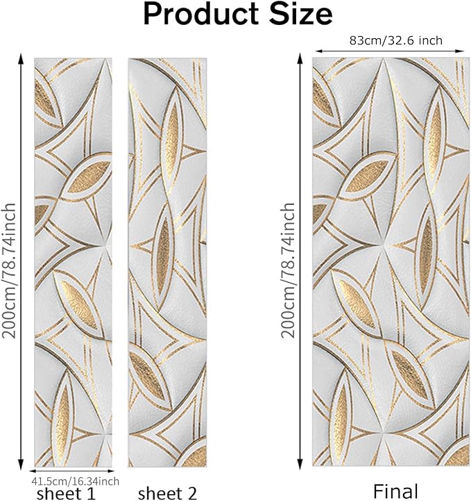 Door Stickers Peel Stick Murals -Wall Covers Decorative Decal Geometric | 30.3"W x 78.7"H, 3D Geometric Wallpaper，Waterproof Removable Opaque Vinyl Self Adhesive Fake Door Decor for Home Office - Image 2