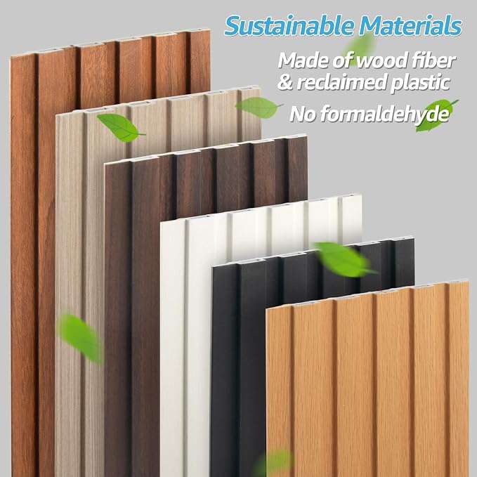 Art3d 108 x 6 Inch WPC Wood Slat Wall Panels, 3D Wall Accents, 8-Pack, Oak | Real Wood Grain, Durable, Water Resistant, Wear-Resistant, No Emission, Eco-Friendly, Easy to Care, for Living Room, Bedroom - Image 7