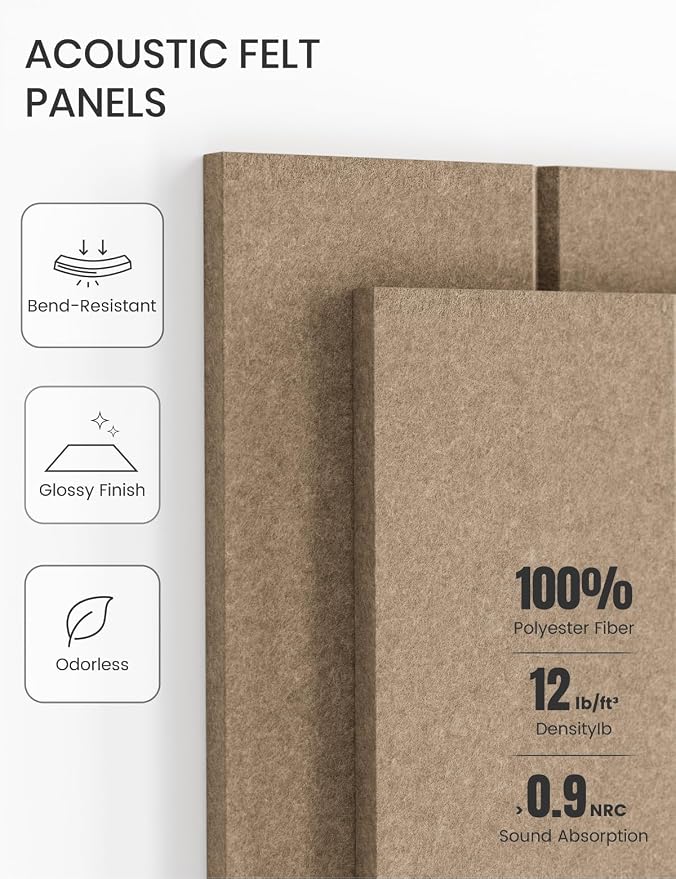 Fluxynara 36" x 24" Large Felt Bulletin Board, Taupe | 6 Pack Cork Board Alternative with 30 Safe Adhesive Tabs, Pin Boards for Wall Decor, Home, Office, Classroom,Dorm - Image 5