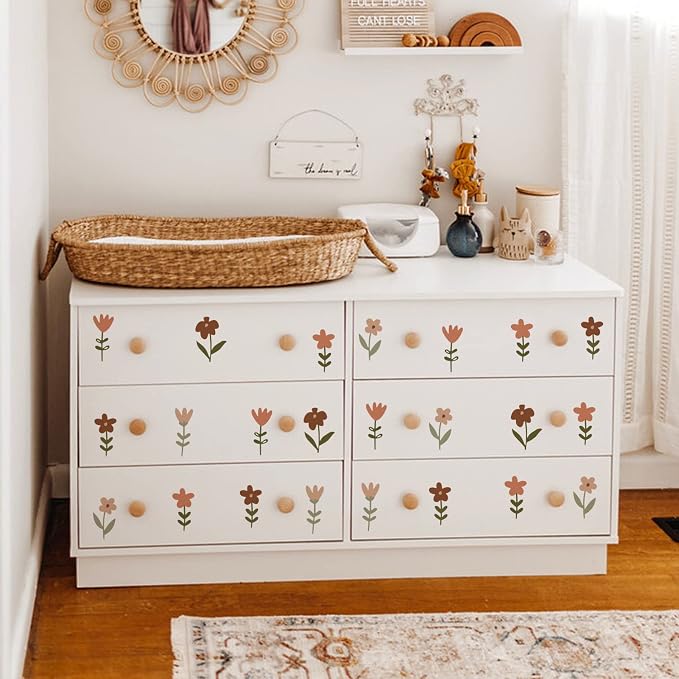 Nursery Wall Stickers Boho Kids Room Decor Girls Bedroom Removable Wall Decals Vinyl Murals DIY Cute Decorations 12 Sheets - Image 4