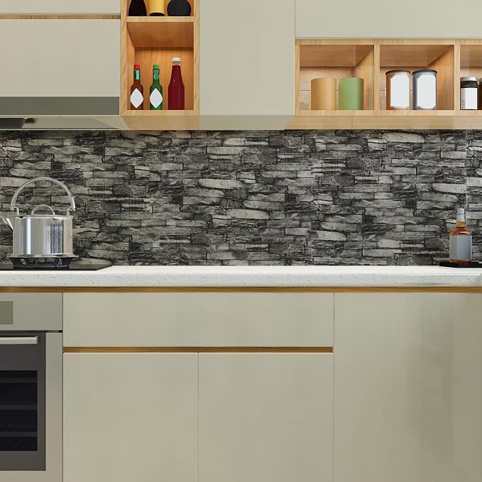 20PCS 3D Wall Panels Peel and Stick Foam, Self-Adhesive Decorative 3D Brick Wallpaper Wall Covering, Faux Stone Wall Panel Foam Brick for Living Room, Kitchen, Bathroom - Image 4