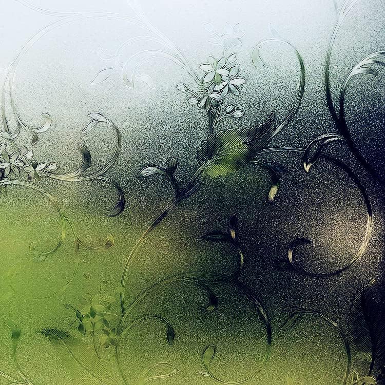 Window Privacy Film for Glass, Coral Vine Removable Static Film, 11.8x78.7 Inch - Image 4