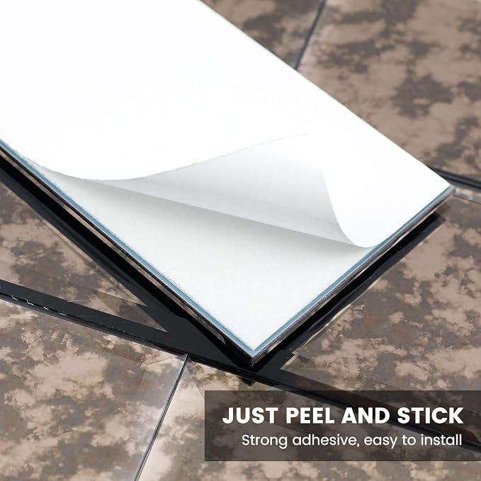 Brown Antique Peel and Stick Mirror Subway Tile 3 x 6 Inch Beveled Mirror Tiles for Kitchen Backsplash Bathroom Wall Pack of 40 Pieces - Image 4