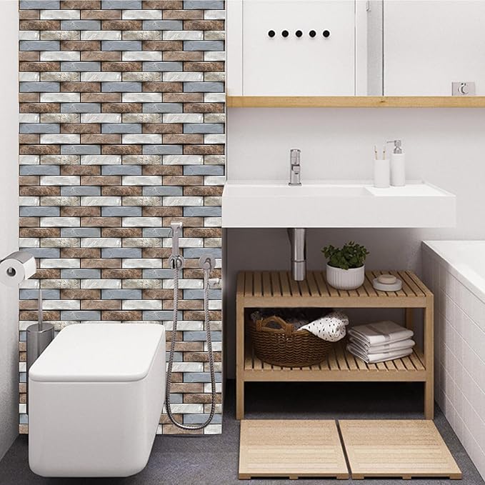 3D Wall Panels Peel and Stick,Faux Brick Wall Panel,10PCS 30x30cm Foam PVC Self Adhesive Wallpaper Application Such as Games Rooms, Offices, Hotels, Living Rooms, bedrooms and Kitchens. - Image 5
