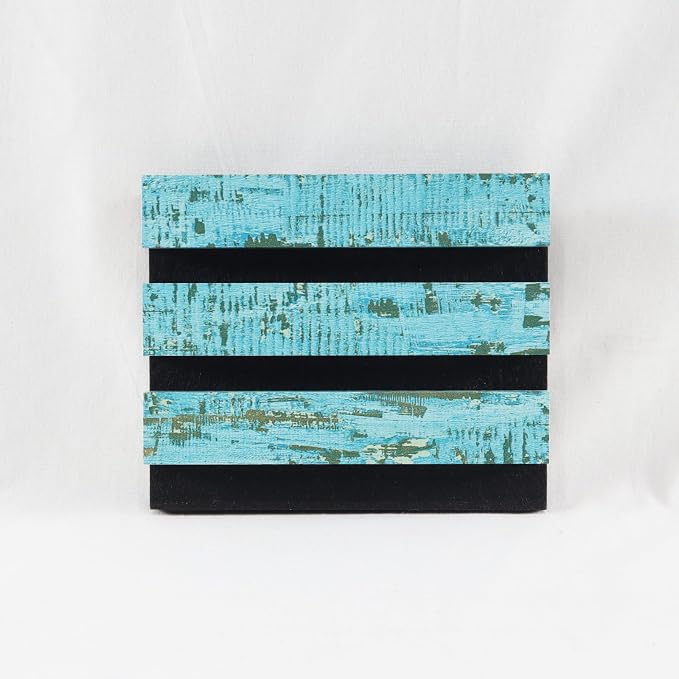 KMTOSA Wood Slatwall Panels, 5.9"x4.7" Acoustic Wall Panels | Wood Slat Acoustic Panels for Home Decor, Living Room, Bedroom, Office, Weathered Turquoise Sample by Unknown