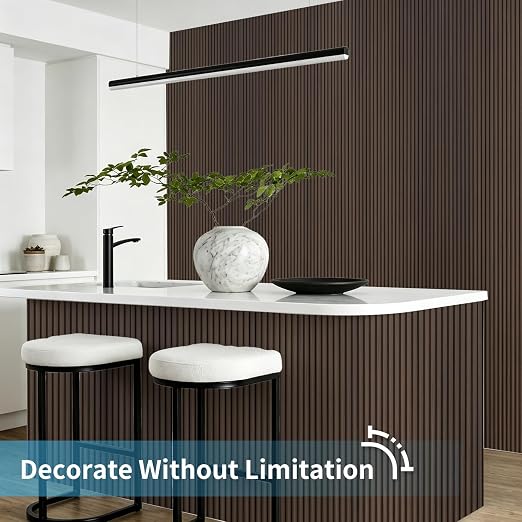 Art3d Roll-Flat Beaded Wood Slat Wall Panel, 1-Pack, 94.5 x 23.6 in, Walnut | Flexible, Durable, Crack Resistant, Glue on, Easy to Install, for New Home Buyer, Future Mover to Upgrade Office, Living Room - Image 3