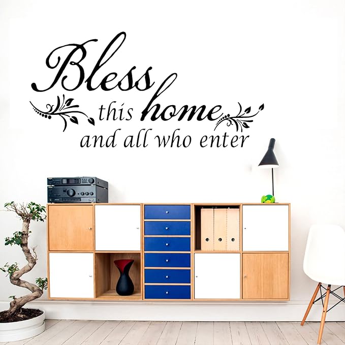 Wall Stickers, Family Letter Quote Water-Proof Home Decor Wall Sticker, Removable Vinyl Decal Art Mural for Living Room Bedroom - Bless This Home - Image 4
