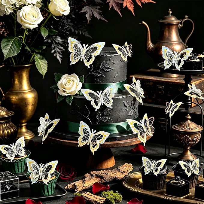 Butterfly Wall Stickers - 60pcs 3D Butterflies Removable Mural Wall Decals for Indoor Home Room Bedroom Decorations (Sliver) - Image 3