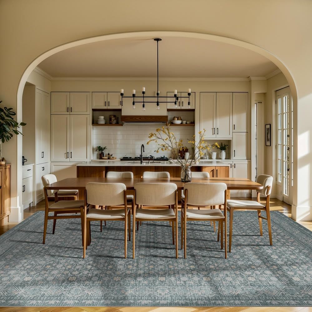 Rugxara 9x12 Extra Large Area Rug,Neutral Vintage Boho Rug for Living Room - Image 2