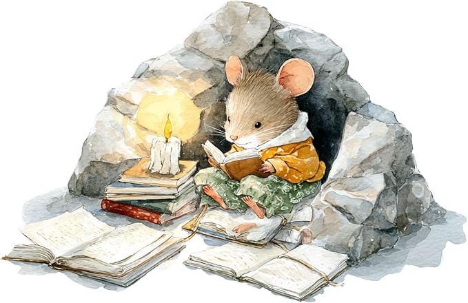 Mouse Wall Decals Stickers, Cute Animal Illustration Wall Art Peel and Stick, Removable Vinyl Wall Decor for Bedroom, Living Room, Office, Home Decoration by THISFIND
