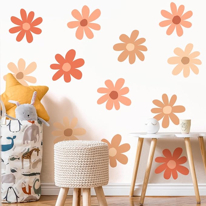 TaoBary 12 Sheet Large Daisy Wall Sticker Decal for Room Decor Flower Decal | Big Flower Wall Sticker, Floral Decal, Daisy Bedroom Room Decor, Removable Peel and Stick, Nursery Home Wall Decor by TaoBary